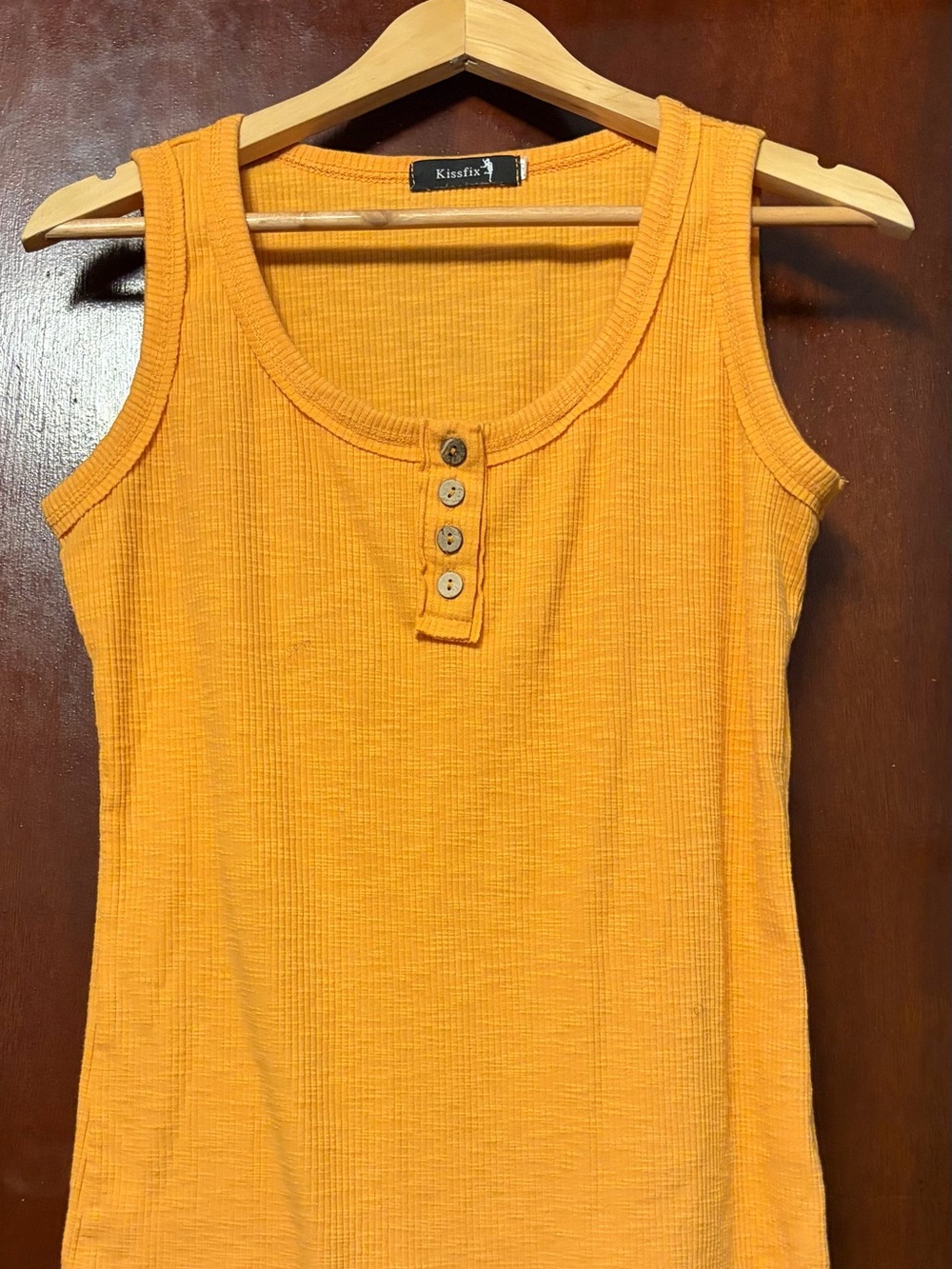 Kissfix Tank Top with Button Henley Detail